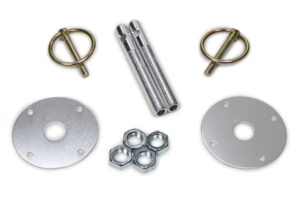 FIVESTAR Hood Pin Kit  3/8in Alum Silver 2-pack 10001-34033
