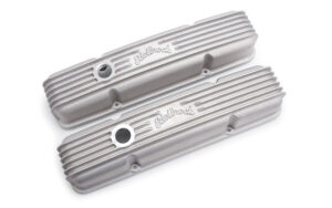 EDELBROCK Valve Cover Kit Classic Finned SBC 59-86 41449