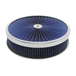 RACING POWER CO-PACKAGED 14in X 3in Super Flow Ai r Cleaner Chrome/Blue R2226