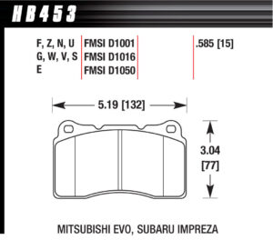 HAWK BRAKE Performance Street Brake Pads (4) HB453N.585