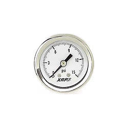 XRP-XTREME RACING PROD. 0-15 Fuel Pressure Gauge Liquid Filled 710000