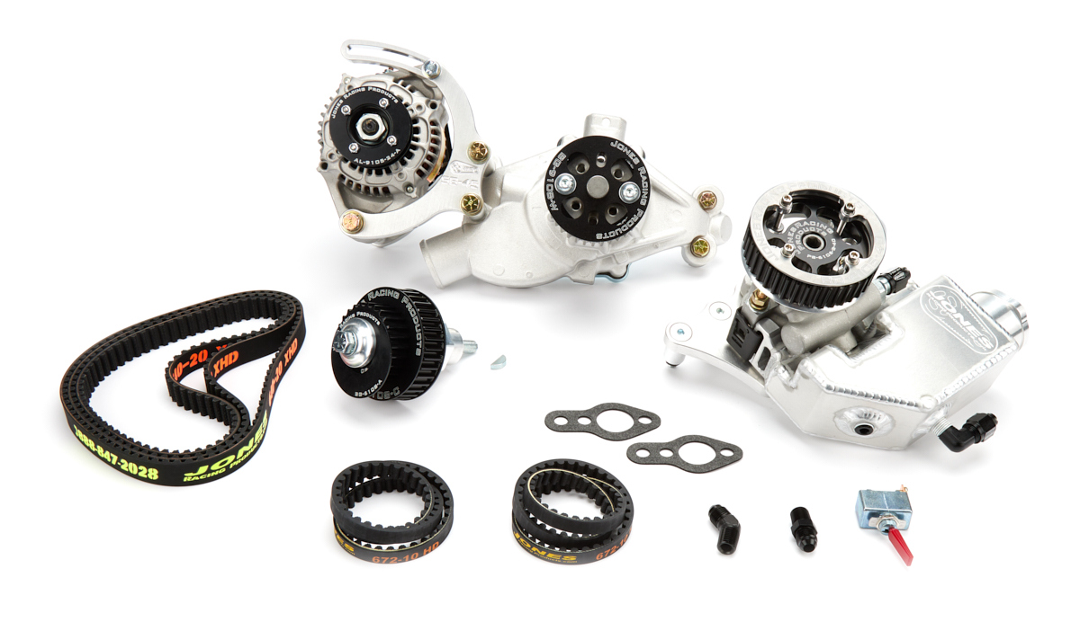 JONES RACING PRODUCTS BELT DRIVE SYSTEM SBC 602 CRATE HTD ALUMINUM 2441-AR-602