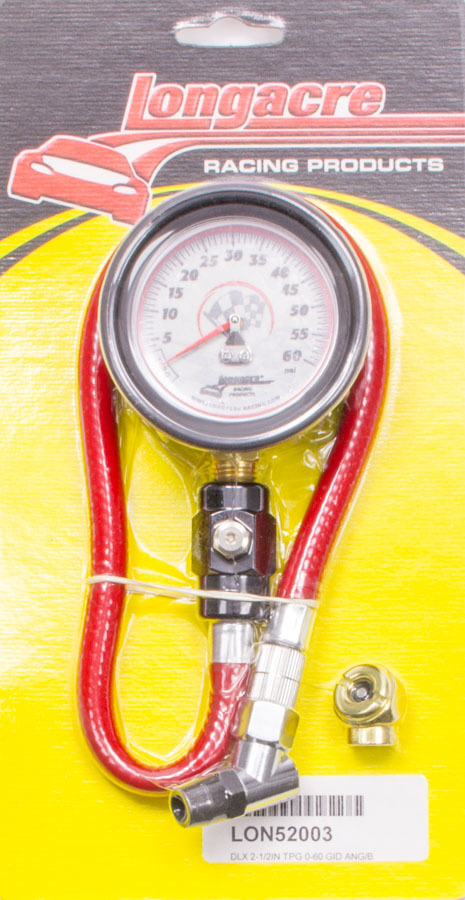 LONGACRE Tire Gauge 0-60PSI 2.5in GID Deluxe 52-52003