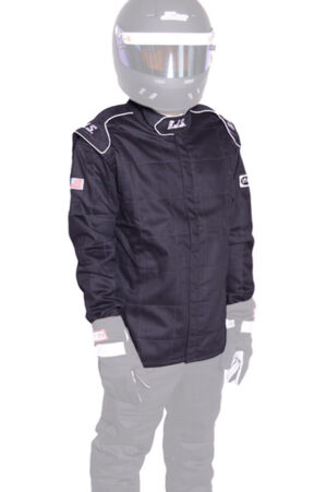 RJS SAFETY Jacket Black 4X-Large SFI-1 FR Cotton 200400109