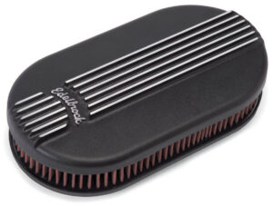 EDELBROCK Billet Alum. Single Carb A/C – Small Oval- Black 41153