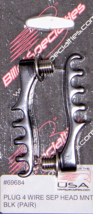 BILLET SPECIALTIES 4 Wire Separator Black Cylinder Head Mount Pair 69684