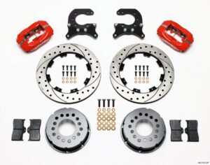 WILWOOD Brake Kit Rear Chevy 12- Bolt Billet Caliper Red 140-2112-DR