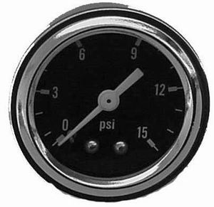 RACING POWER CO-PACKAGED Fuel Pressure Gauge 0-15 PSI R5715