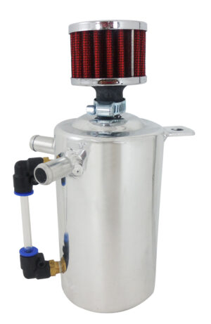 RACING POWER CO-PACKAGED Fabricated Alum Oil Catc h Tank Breather 1.0 Pint R2505