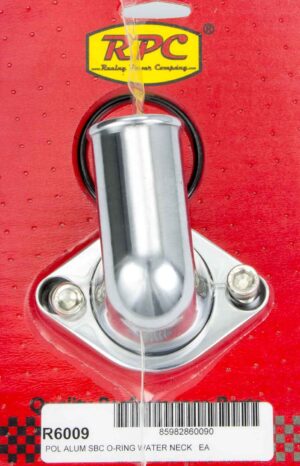 RACING POWER CO-PACKAGED 66-75 Chevy V8 Alum 90 Deg Water Neck Polished R6009