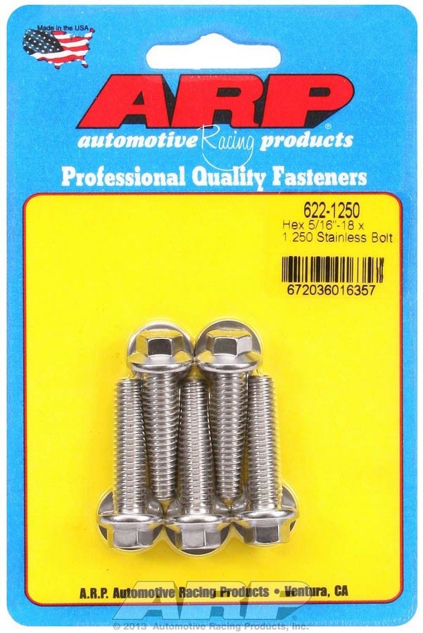 ARP S/S Bolt Kit – 6pt. (5) 5/16-18 x 1.250 622-1250