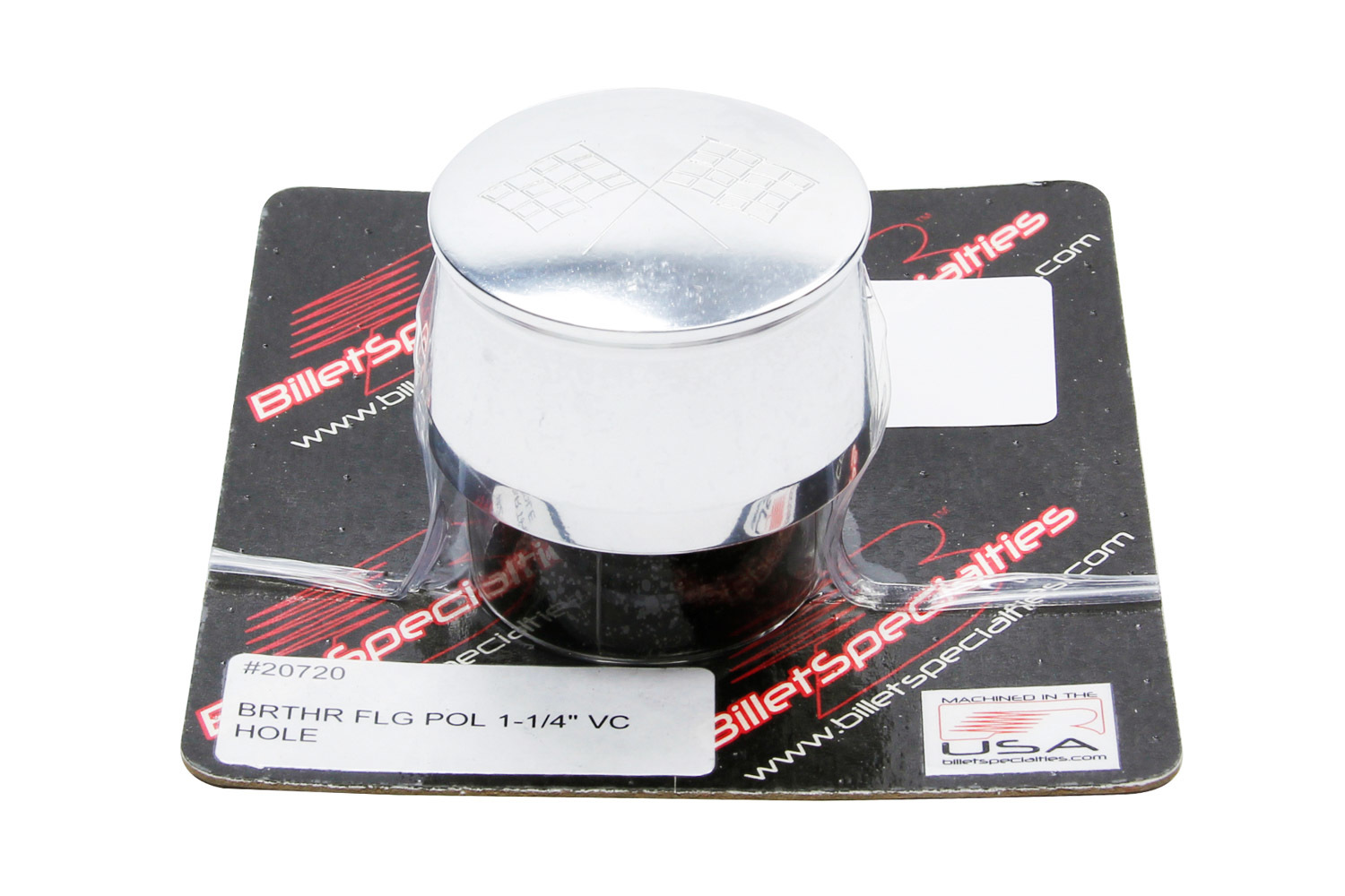 BILLET SPECIALTIES Polished Breather Cross Flags Logo 20720