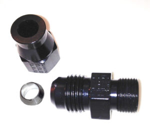 FRAGOLA 6AN Male to 1/4in Tube Adapter Fitting  Black 892004-BL