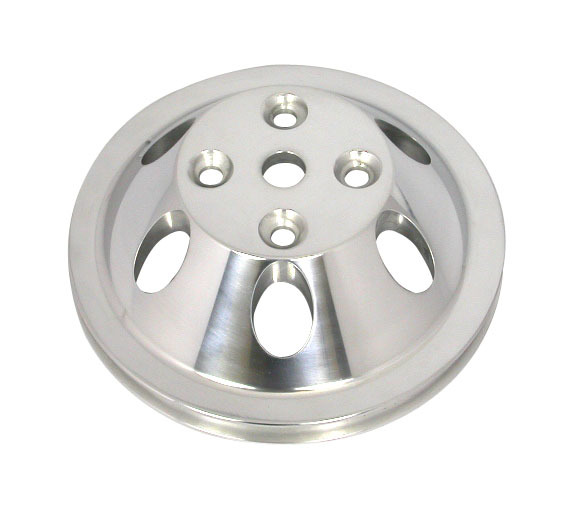 RACING POWER CO-PACKAGED Pol Alum SBC Single Gro ove Pulley R9482POL