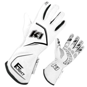 K1 RACEGEAR Gloves Flight XX-Large White 23-FLT-WG-2XL