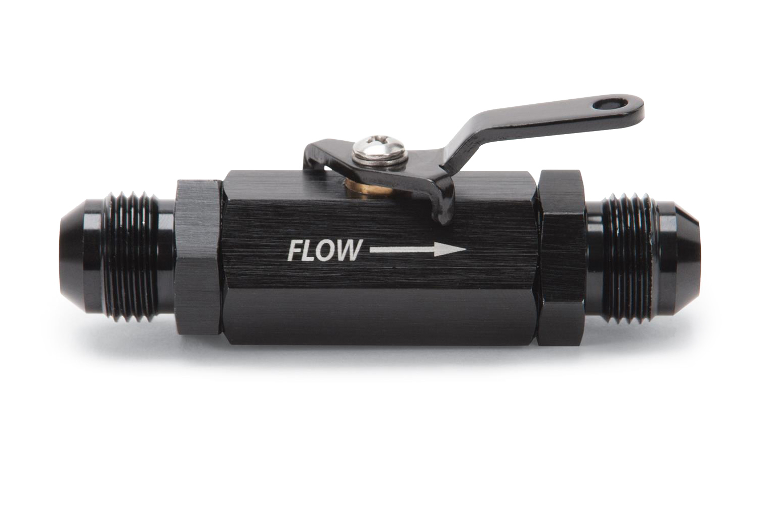 RUSSELL Shutoff Valve 8an Male Black Finish 650643