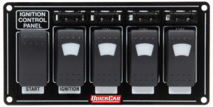 QUICKCAR RACING PRODUCTS Ignition Panel w/ Rocker Switches Fuses & Lights 52-864