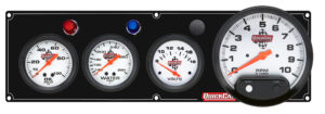 QUICKCAR RACING PRODUCTS 3-1 Gauge Panel OP/WT/VT Black 61-6747