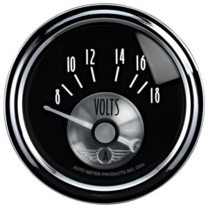 AUTOMETER 2-1/16 Voltmeter 8-18V Prestige Black Series 2093