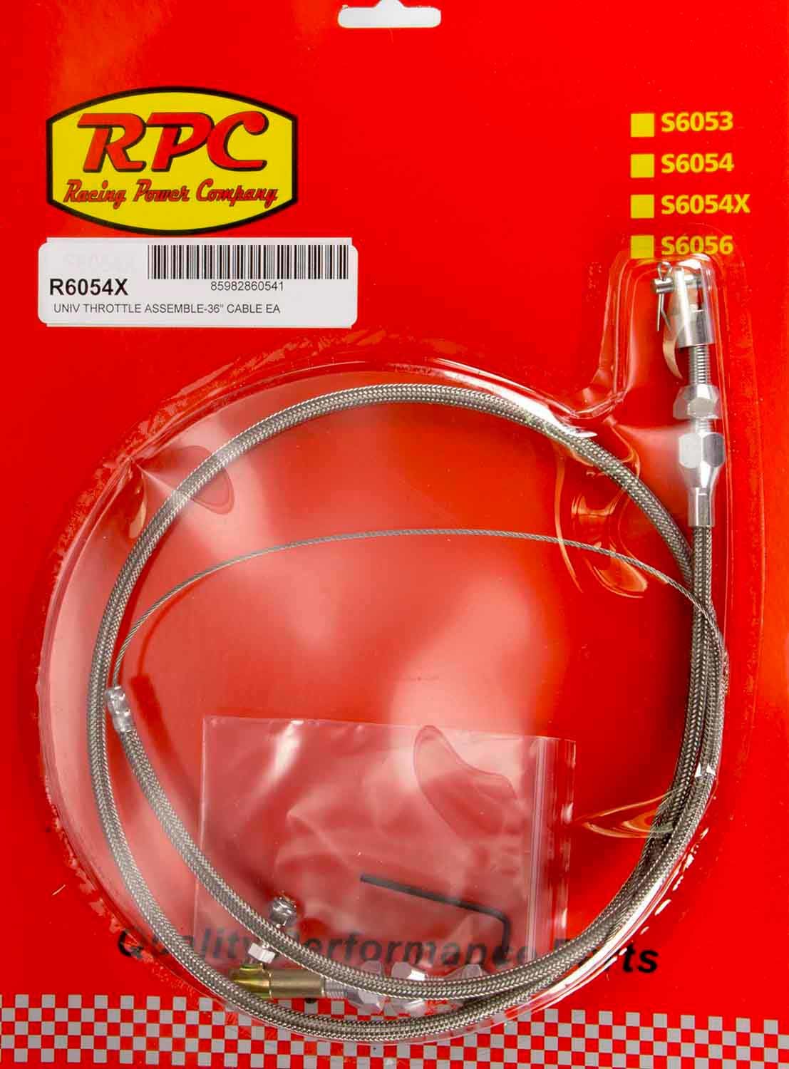 RACING POWER CO-PACKAGED Stainless Throttle Cable 36in R6054X