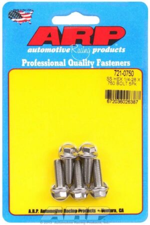 ARP Bolt Kit – SS 6pt 5pk 1/4-28 x .750 721-0750