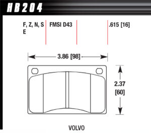 HAWK BRAKE Brake Pads Volvo Front HP Plus HB204N.615