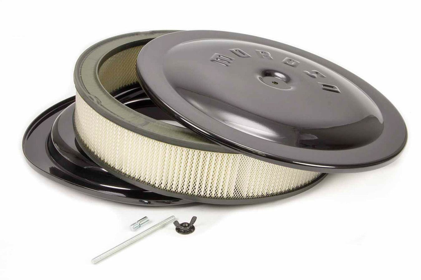 MOROSO 14×3 Air Cleaner Kit w/Raised Bottom Black 65912