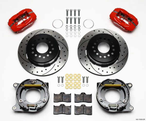 WILWOOD Rear Brake Kit 57-62 Corvette Red Caliper 140-11828-DR
