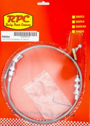 RACING POWER CO-PACKAGED Stainless Throttle Cable 24in R6054