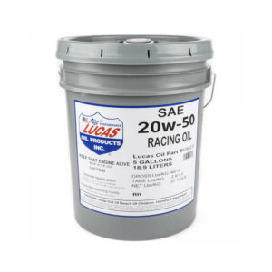 LUCAS OIL SAE 20W-50 Racing Motor Oil 5 Gallon Pail 10623