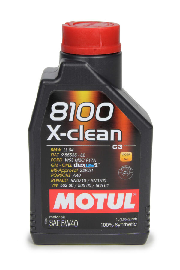 MOTUL USA 8100 X-Clean 5w40 Oil 1 Liter Dexos2 MTL102786