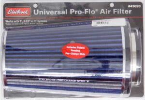 EDELBROCK Pro-Flo Air Filter Cone 10.5 Tall Blue/Chrome 43693
