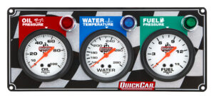 QUICKCAR RACING PRODUCTS 3 Gauge Panel OP/WT/FP 61-6012