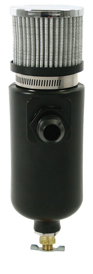 MOROSO 1qt Breather Tank w/6an Inlet Black Polyethylene 85406