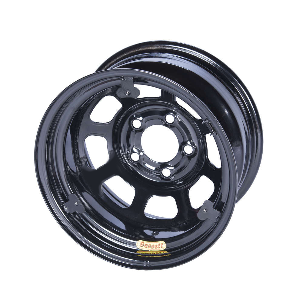 BASSETT 15×8 IMCA Wheel D-Hole Black 5×5 w/ Tabs 58D52IRING