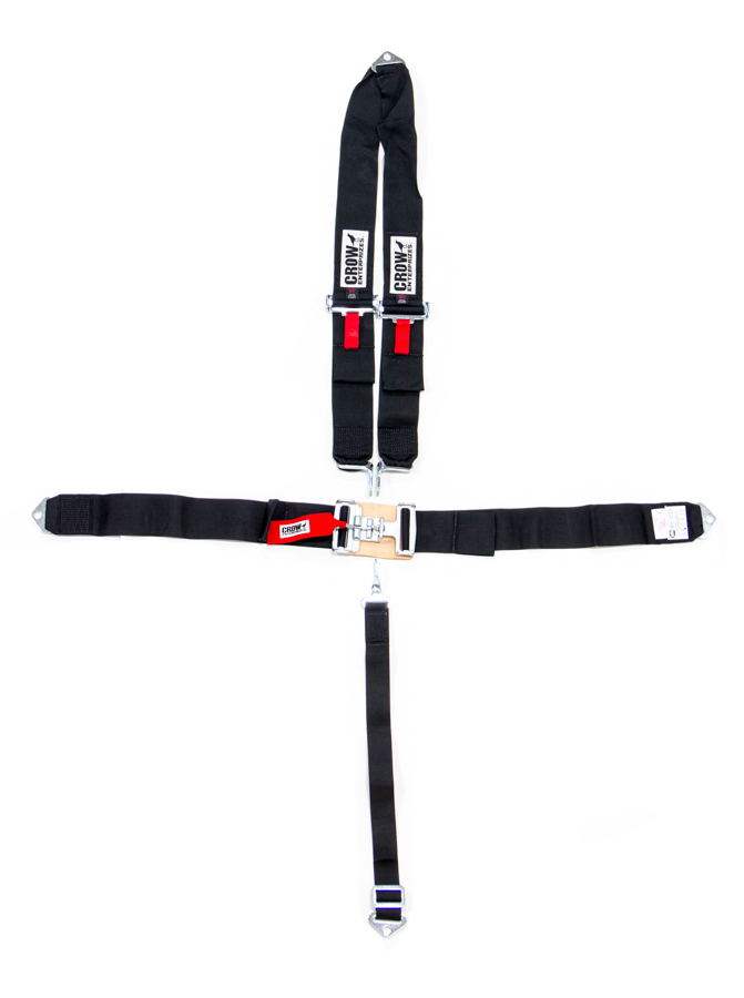 CROW SAFETY GEAR 5-Pt Harness Big Latch Blk Bolt In V Type 11084A