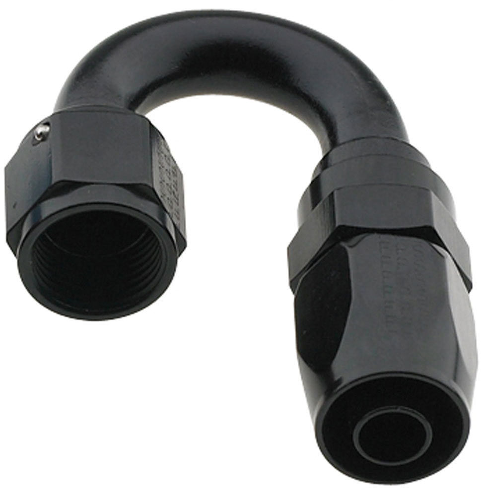 FRAGOLA Hose Fitting #12 180 Deg Pro-Flow Black 231812-BL
