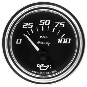 EQUUS 2.0 Dia Oil Pressure Gauge Chrome  0-100psi E7234
