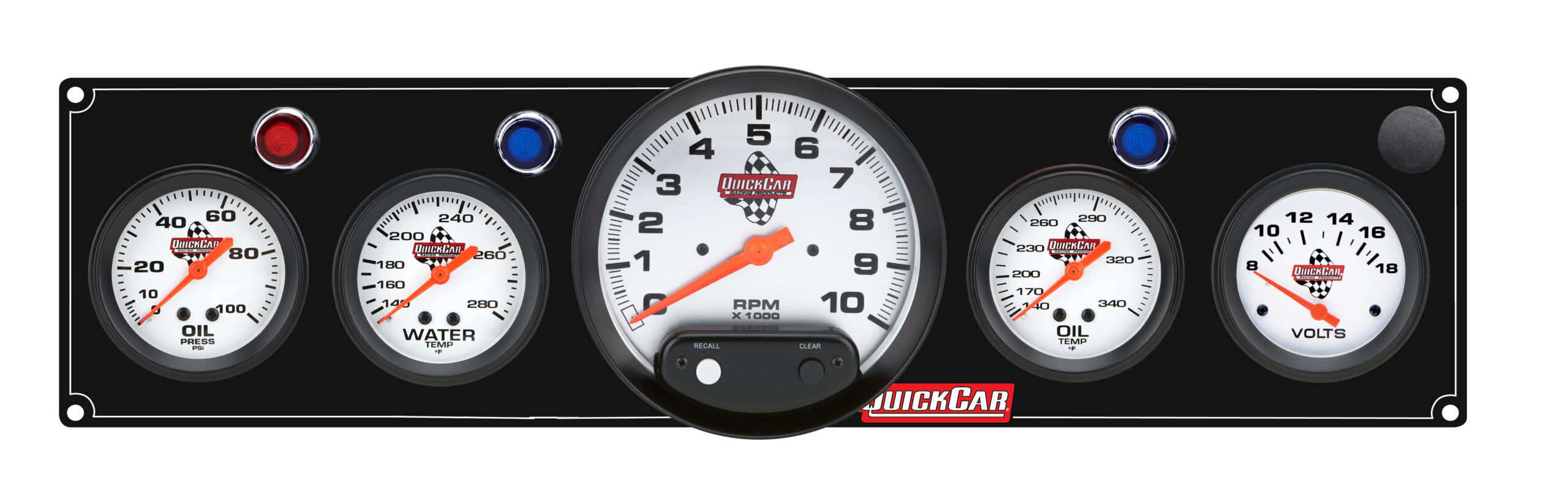 QUICKCAR RACING PRODUCTS 4-1 Gauge Panel OP/WT/OT/VT Black 61-6757