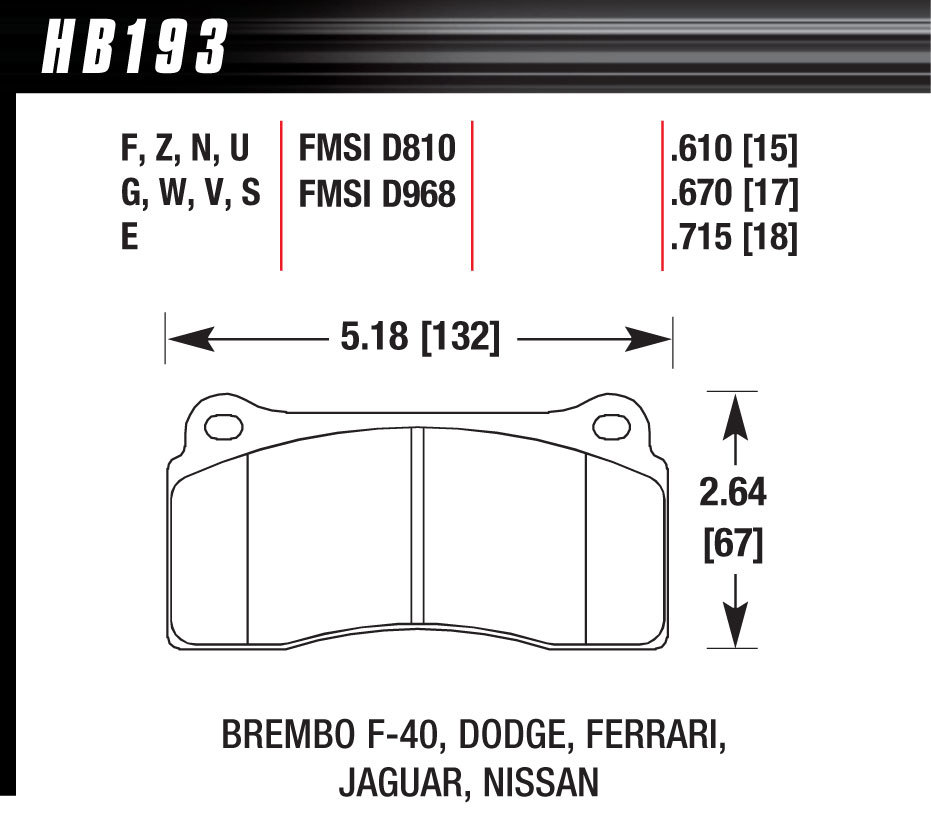 HAWK BRAKE Street Brake Pads Front Viper HPS HB193F.670