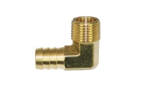 MOROSO Fitting  1/2 NPT x 5/8 Barb  90-Deg  Brass 22736