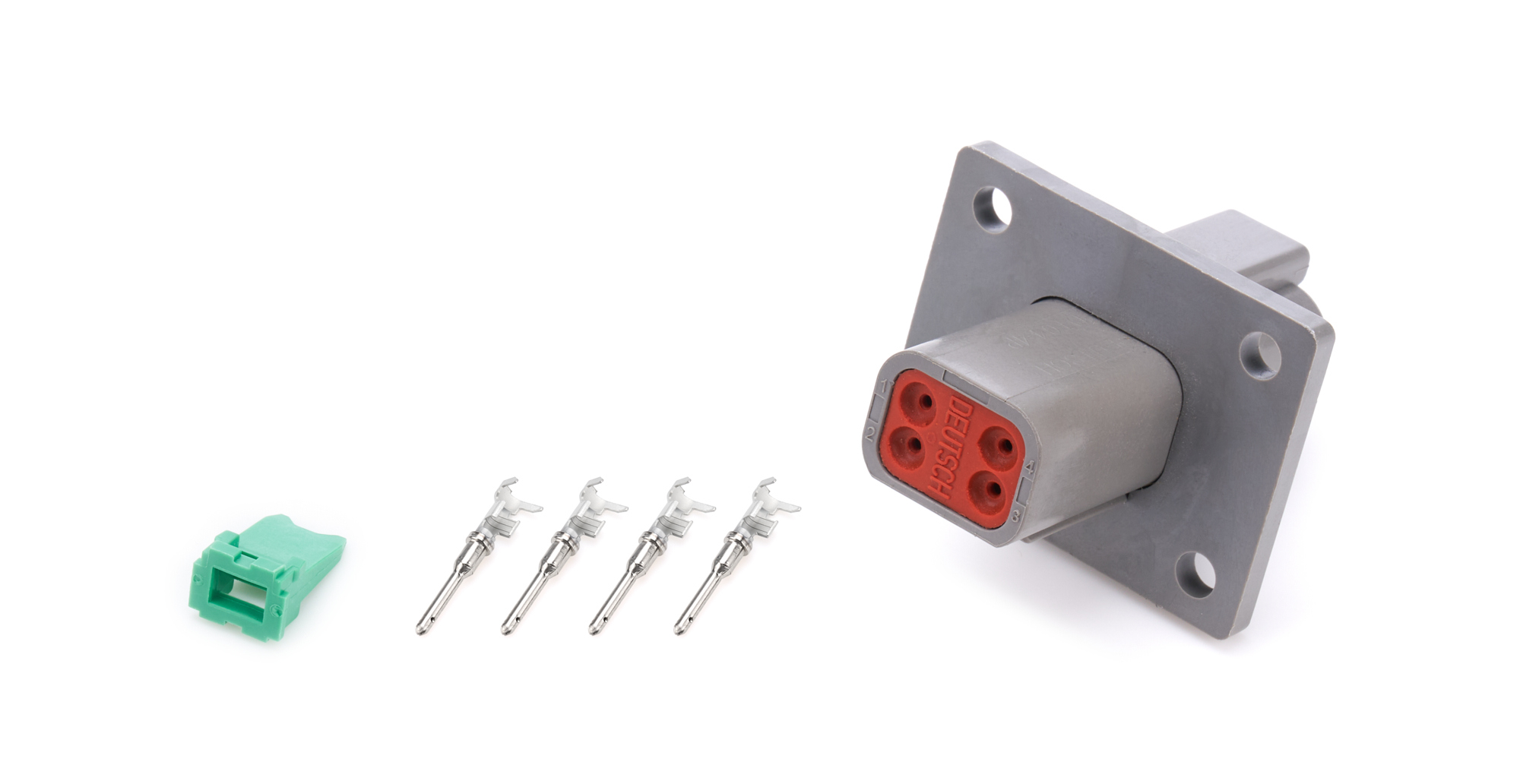 QUICKCAR RACING PRODUCTS Plug Deutsch 4 Pin Receptacle w/Flange 71-347
