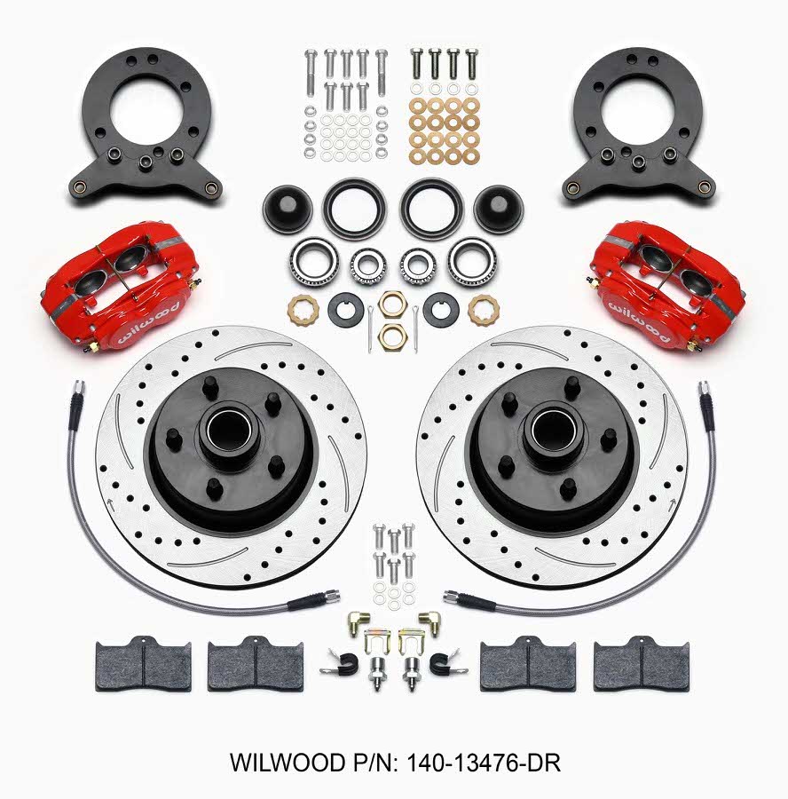WILWOOD Front Disc Brake Kit Blk 65-59 Mustang Hub/Rotor 140-13476-DR