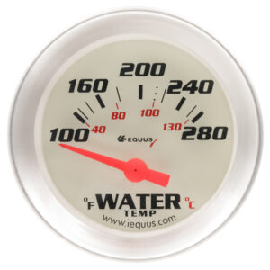 EQUUS 2.0 Dia Water Temp Gauge Silver  100-280 E8262