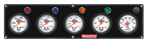 QUICKCAR RACING PRODUCTS 5 Gauge Panel OP/WT/OT/FP15/VT Black 61-6767
