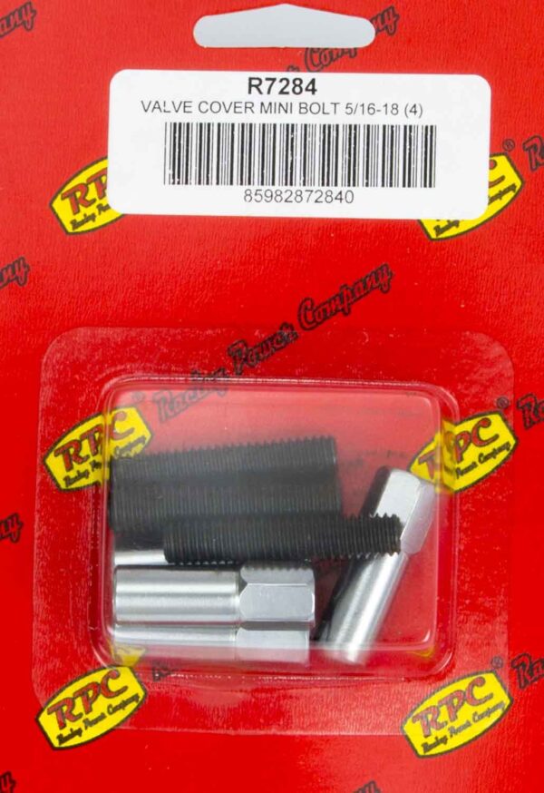 RACING POWER CO-PACKAGED Chrome V/C Mini Bolt 1-3/8in x 5/16-18 Thread R7284