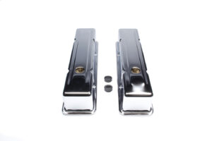 RACING POWER CO-PACKAGED 58-86 SBC Valve Covers Tall Chrome Steel R9215