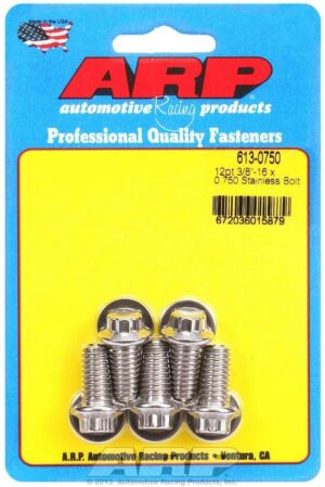 ARP S/S Bolt Kit – 12pt. (5) 3/8-16 x .750 613-0750