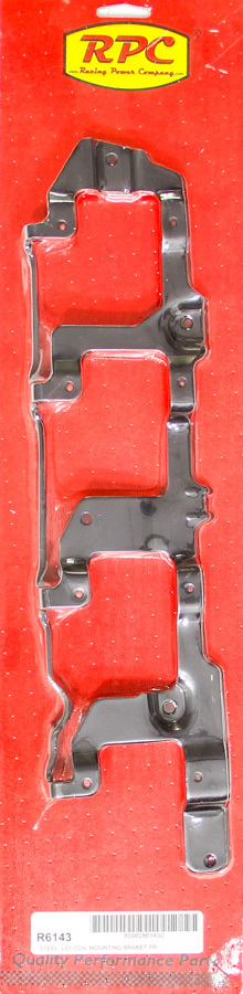 RACING POWER CO-PACKAGED LS Coil Mounting Bracket Pair Black Steel R6143