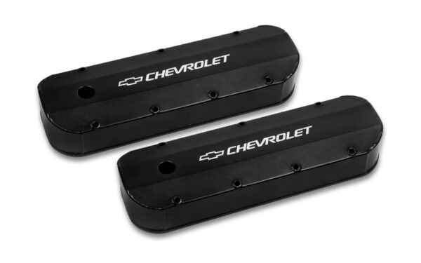 HOLLEY BBC Billet Rail Fab. Alm Valve Covers w/.125 Hole 241-279